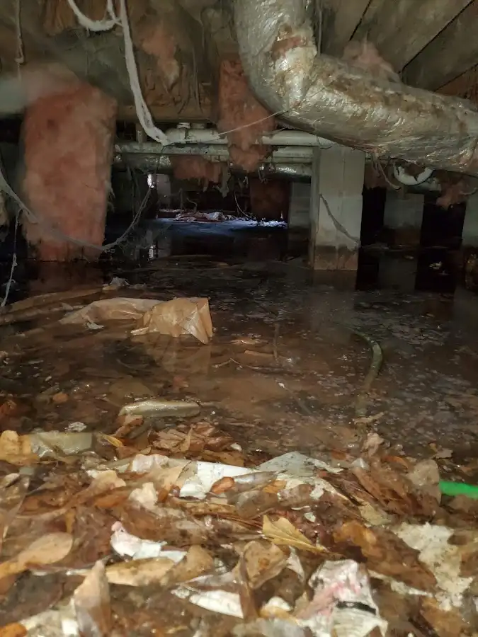 Crawl space flood assessment for Commercial Water Damage Restoration in Cleveland